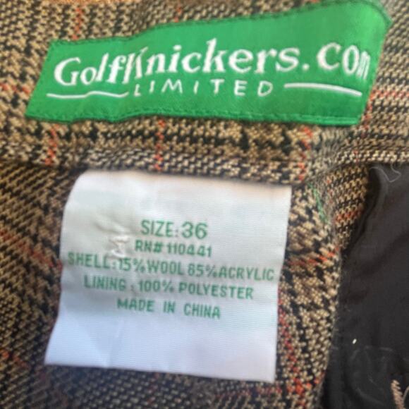 Vintage Golfknickers.com Limited Par 5 Plaid Pants 36 Beige Grey Nuetral - Picture 8 of 8